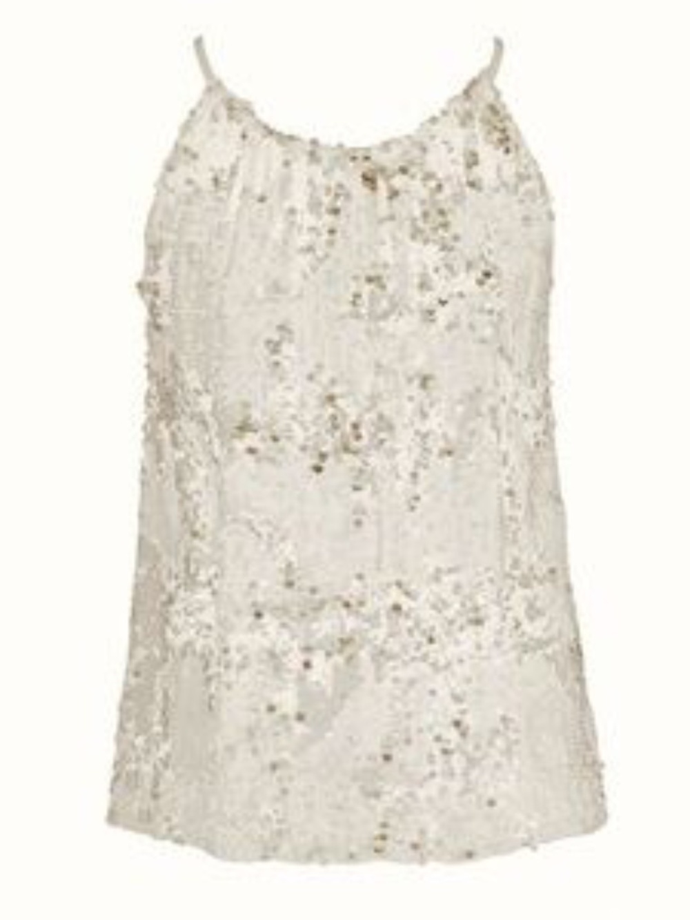 Revolve Gold Hawk Silk Sequin Halter Tank Top NWT White Medium MSRP $299
